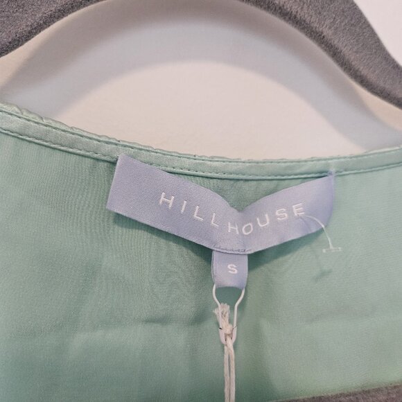 Hill House Nima Mint Blue Silk Surplice Wrap Mini Dress Womens Small New - Picture 4 of 4